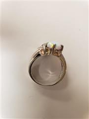 VINTAGE ATASAY KUYU MCULULC STERLING SILVER OPAL RING SIZE: 7 - 5GM